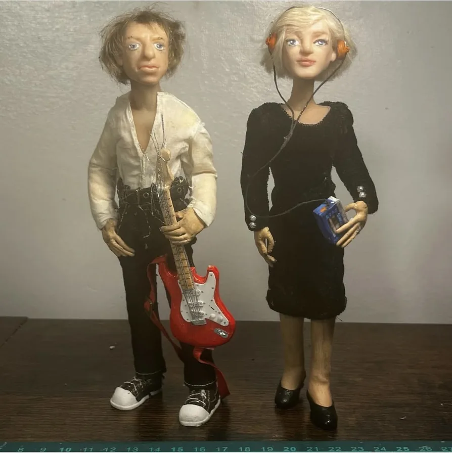 Two finished puppets