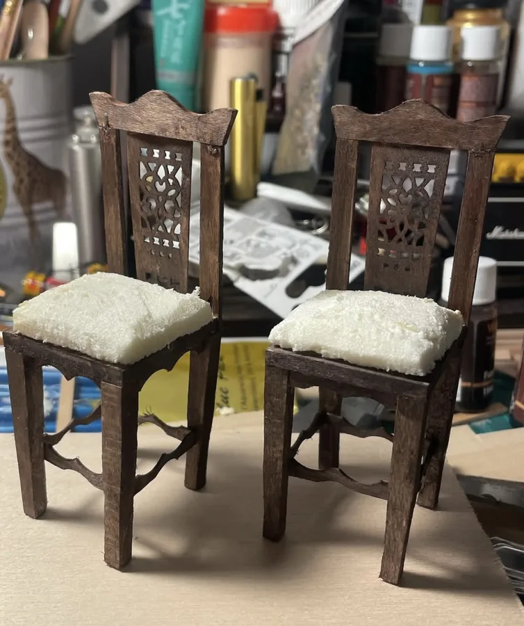 Handmade miniature chairs