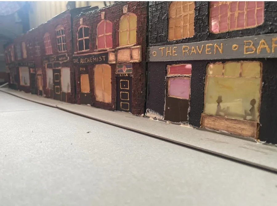 Miniature shopfronts and pub