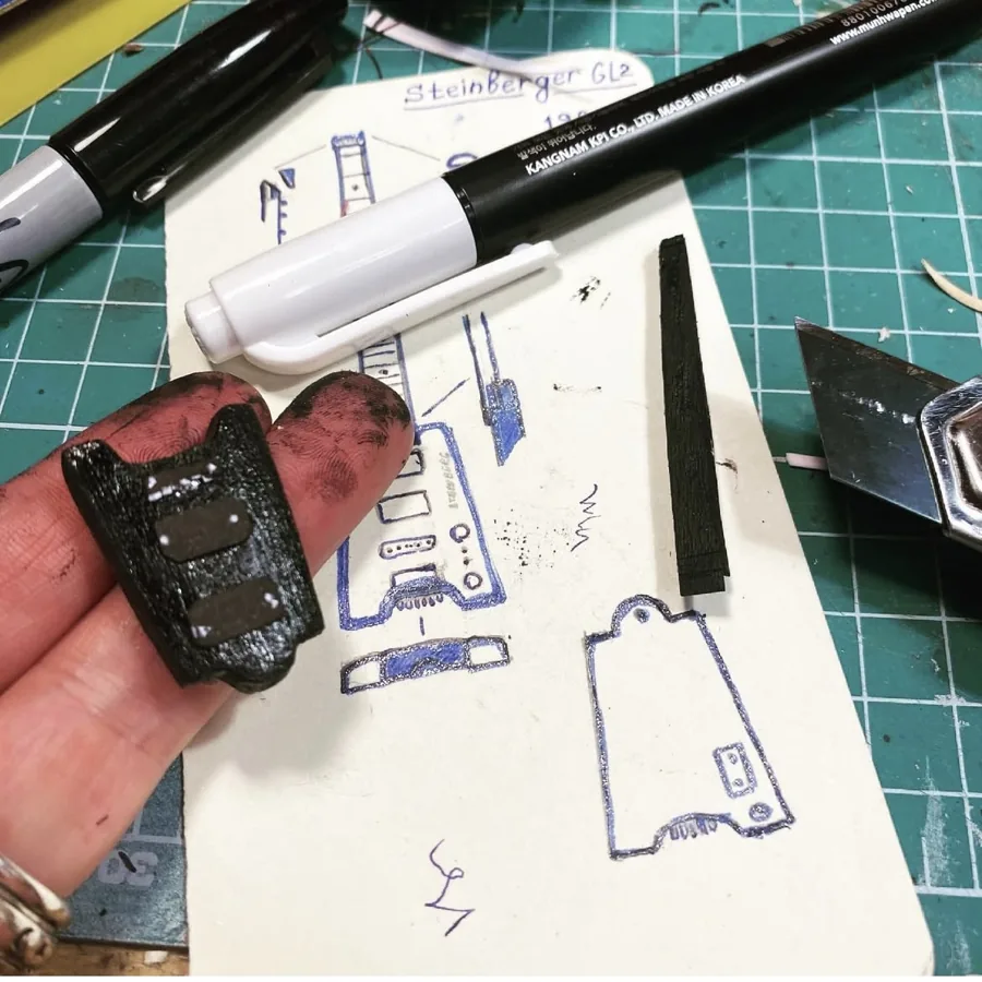 Making a miniature electric guitar from a sketch